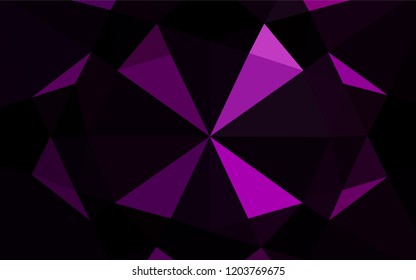 Dark Purple vector hexagon mosaic cover. Shining illustration, which consist of triangles. A completely new template for your business design.