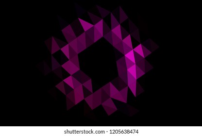 Dark Purple vector hexagon mosaic template. A vague abstract illustration with gradient. The best triangular design for your business.