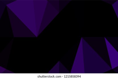 Dark Purple vector hexagon mosaic cover. Glitter abstract illustration with an elegant design. The template can be used as a background for cell phones.