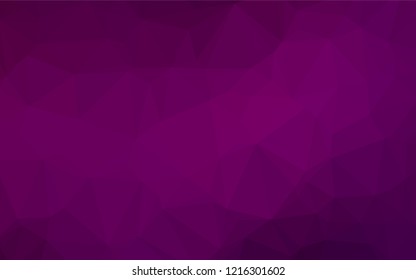 Dark Purple vector hexagon mosaic cover. Geometric illustration in Origami style with gradient.  The textured pattern can be used for background.