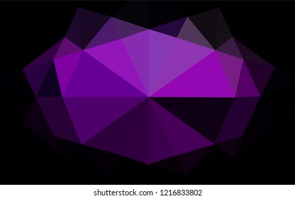Dark Purple vector hexagon mosaic template. Shining colored illustration in a Brand new style. The elegant pattern can be used as part of a brand book.