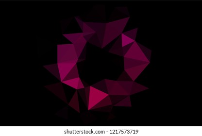 Dark Purple vector hexagon mosaic template. Shining illustration, which consist of triangles. The completely new template can be used for your brand book.