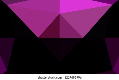 Dark Purple vector hexagon mosaic cover. A sample with polygonal shapes. The elegant pattern can be used as part of a brand book.