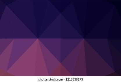 Dark Purple vector hexagon mosaic template. Shining illustration, which consist of triangles. A completely new design for your business.