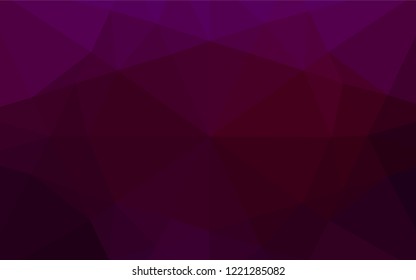 Dark Purple vector hexagon mosaic cover. Triangular geometric sample with gradient.  A new texture for your design.