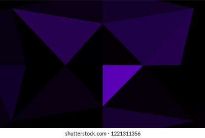 Dark Purple vector hexagon mosaic texture. Shining illustration, which consist of triangles. The polygonal design can be used for your web site.