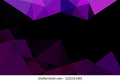 Dark Purple vector hexagon mosaic cover. Shining colored illustration in a Brand new style. The best triangular design for your business.