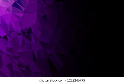 Dark Purple vector hexagon mosaic template. Creative illustration in low poly  style with gradient. The textured pattern can be used for background.