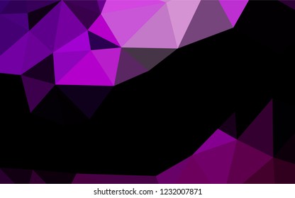 Dark Purple vector hexagon mosaic texture. Creative geometric illustration in Origami style with gradient. Triangular pattern for your business design.