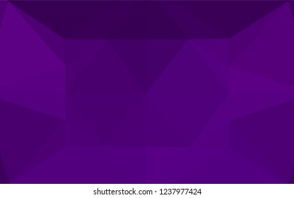 Dark Purple vector hexagon mosaic cover. Shining illustration, which consist of triangles. The textured pattern can be used for background.