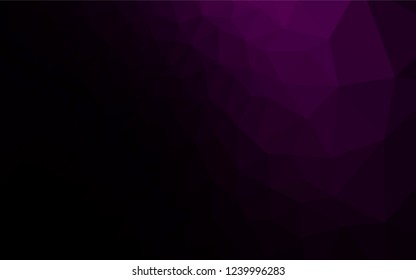 Dark Purple vector hexagon mosaic template. Creative geometric illustration in Origami style with gradient. A completely new template for your business design.