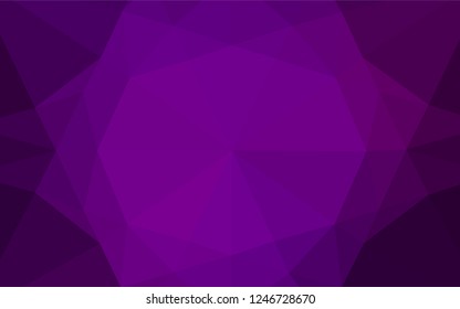Dark Purple vector hexagon mosaic template. Shining colored illustration in a Brand new style. The best triangular design for your business.