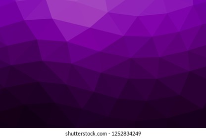 Dark Purple vector hexagon mosaic triangle mosaic. An elegant bright illustration with gradient. A completely new design for your business.