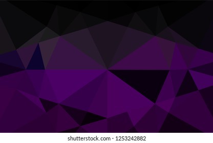 Dark Purple vector hexagon mosaic cover. Geometric illustration in Origami style with gradient.  The template can be used as a background for cell phones.