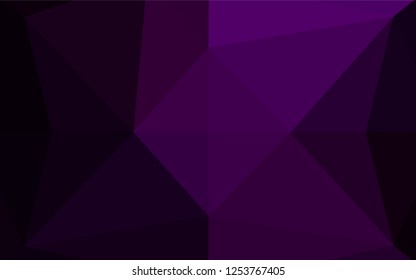 Dark Purple vector hexagon mosaic cover. Brand new colored illustration in blurry style with gradient. The polygonal design can be used for your web site.