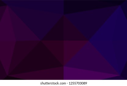 Dark Purple vector hexagon mosaic template. Modern geometrical abstract illustration with gradient. Triangular pattern for your business design.
