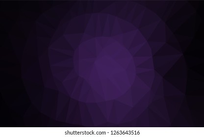 Dark Purple vector hexagon mosaic template. Triangular geometric sample with gradient.  The completely new template can be used for your brand book.