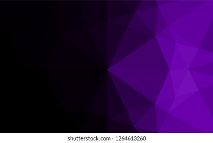 Dark Purple vector hexagon mosaic template. Brand new colored illustration in blurry style with gradient. The best triangular design for your business.