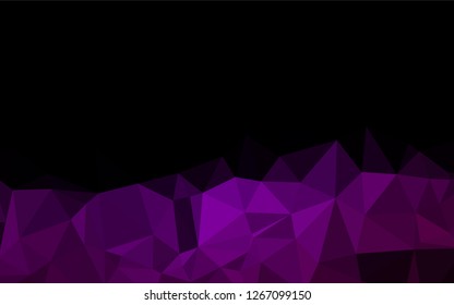 Dark Purple vector hexagon mosaic template. Shining colored illustration in a Brand new style. Triangular pattern for your business design.