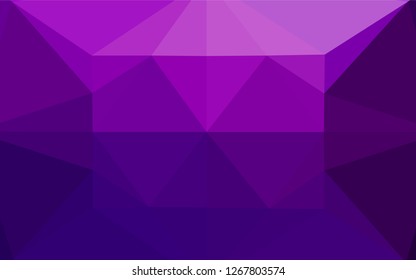 Dark Purple vector hexagon mosaic template. Colorful abstract illustration with gradient. Triangular pattern for your business design.