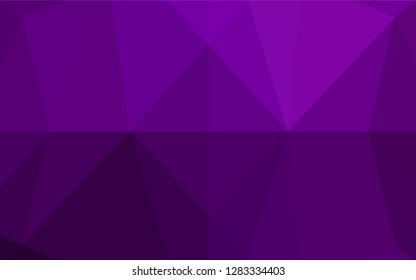 Dark Purple vector hexagon mosaic texture. Triangular geometric sample with gradient.  The template can be used as a background for cell phones.