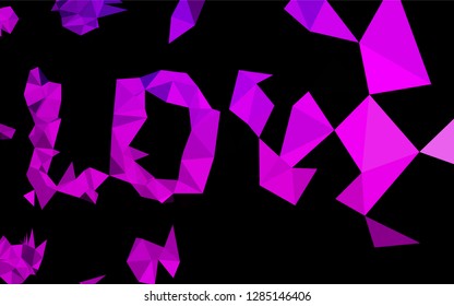 Dark Purple vector hexagon mosaic texture. Geometric illustration in Origami style with gradient.  Brand new design for your business.