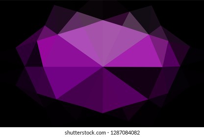 Dark Purple vector hexagon mosaic cover. A completely new color illustration in a vague style. Triangular pattern for your business design.