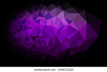 Dark Purple vector hexagon mosaic cover. Shining illustration, which consist of triangles. A completely new template for your business design.