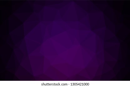 Dark Purple vector hexagon mosaic cover. Shining colored illustration in a Brand new style. A completely new design for your business.