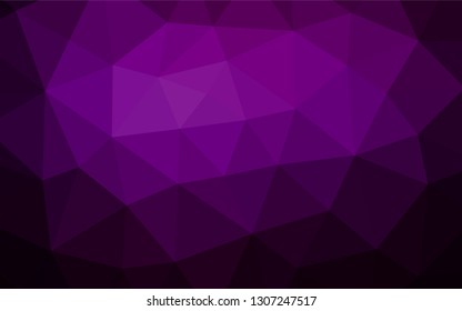Dark Purple vector hexagon mosaic texture. Shining illustration, which consist of triangles. A new texture for your design.