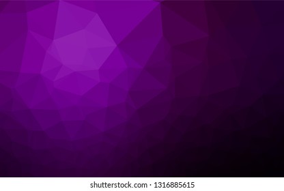 Dark Purple vector hexagon mosaic template. Triangular geometric sample with gradient.  A completely new template for your business design.