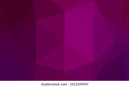 Dark Purple vector hexagon mosaic texture. Creative illustration in halftone style with gradient. The best triangular design for your business.
