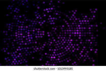 Dark Purple vector illustration which consist of circles. Dotted gradient design for your business. Creative geometric background in halftone style with colored spots.