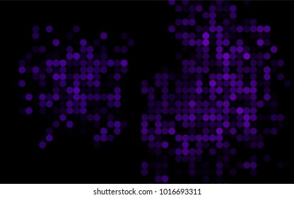Dark Purple vector illustration which consist of circles. Dotted gradient design for your business. Creative geometric background in halftone style with colored spots.