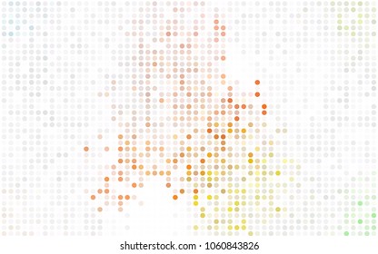 Dark Purple vector illustration which consist of circles. Dotted gradient design for your business. Creative geometric background in halftone style with colored spots.