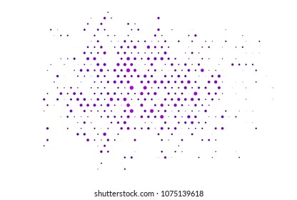 Dark Purple vector illustration which consist of circles. Dotted gradient design for your business. Creative geometric background in halftone style with colored spots.