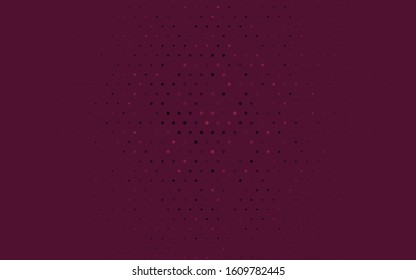 Dark Purple vector illustration which consist of circles. Dotted gradient design for your business. Creative geometric background in halftone style with colored spots.