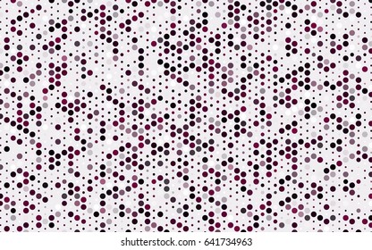 Dark Purple vector illustration which consist of circles. Dotted gradient design for your business. Creative geometric background in halftone style with colored spots.