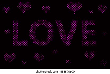 Dark Purple vector illustration which consist of circles. Dotted gradient design for your business. Creative geometric background in halftone style with colored spots.