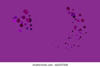 Dark Purple vector illustration which consist of circles. Dotted gradient design for your business. Creative geometric background in halftone style with colored spots.