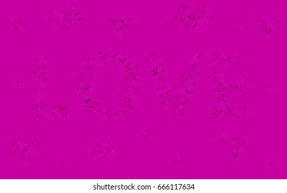 Dark Purple vector illustration which consist of circles. Dotted gradient design for your business. Creative geometric background in halftone style with colored spots.