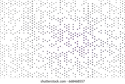 Dark Purple vector illustration which consist of circles. Dotted gradient design for your business. Creative geometric background in halftone style with colored spots.