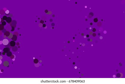 Dark Purple vector illustration which consist of circles. Dotted gradient design for your business. Creative geometric background in halftone style with colored spots.