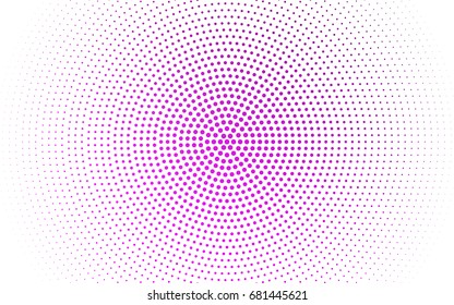 Dark Purple vector illustration which consist of circles. Dotted gradient design for your business. Creative geometric background in halftone style with colored spots.