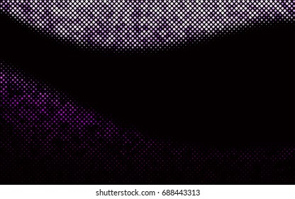 Dark Purple vector illustration which consist of circles. Dotted gradient design for your business. Creative geometric background in halftone style with colored spots.