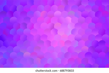 Dark Purple vector illustration which consist of circles. Dotted gradient design for your business. Creative geometric background in halftone style with colored spots.