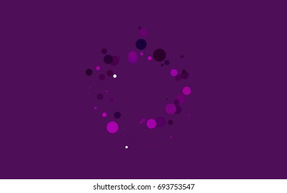Dark Purple vector illustration which consist of circles. Dotted gradient design for your business. Creative geometric background in halftone style with colored spots.