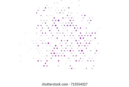 Dark Purple vector illustration which consist of circles. Dotted gradient design for your business. Creative geometric background in halftone style with colored spots.
