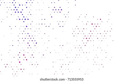 Dark Purple vector illustration which consist of circles. Dotted gradient design for your business. Creative geometric background in halftone style with colored spots.