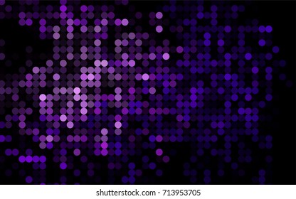 Dark Purple vector illustration which consist of circles. Dotted gradient design for your business. Creative geometric background in halftone style with colored spots.